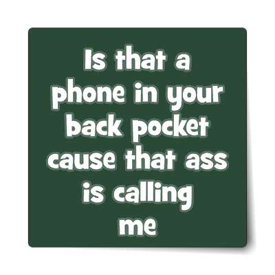 is that a phone in your back pocket cause that ass is calling me sticker