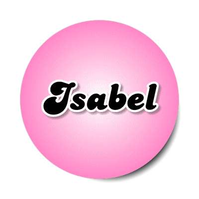 isabel female name pink sticker
