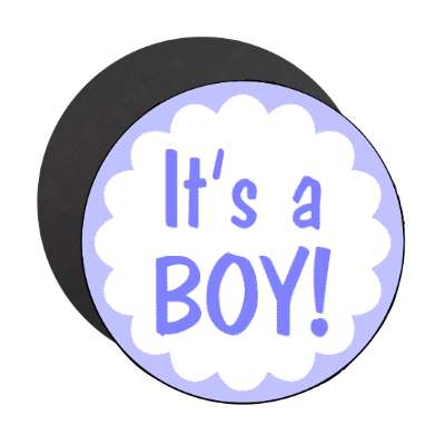 its a boy blue border cute magnet