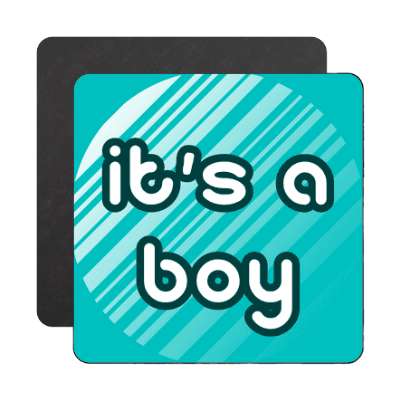 its a boy diagonal lines teal magnet