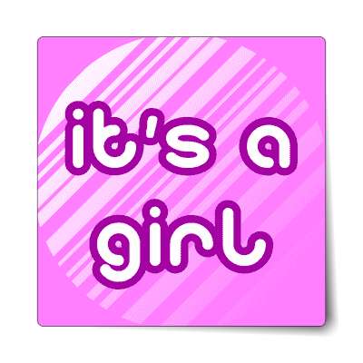 its a girl diagonal lines modern sticker