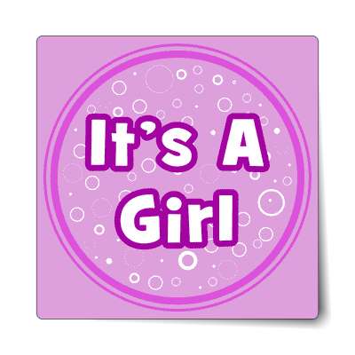 its a girl rings purple bubbles sticker