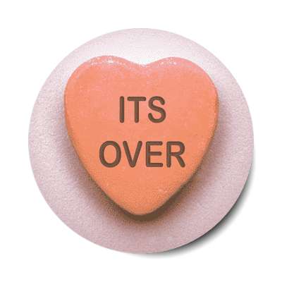 its over valentines day heart candy sticker