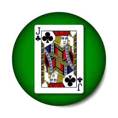 jack of clubs playing card stickers, magnet