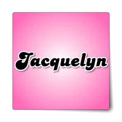 jacquelyn female name pink sticker