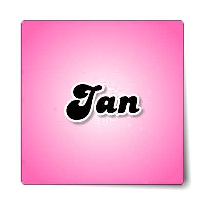 jan female name pink sticker
