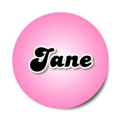 jane female name pink sticker