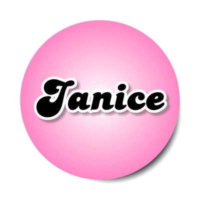 janice female name pink sticker
