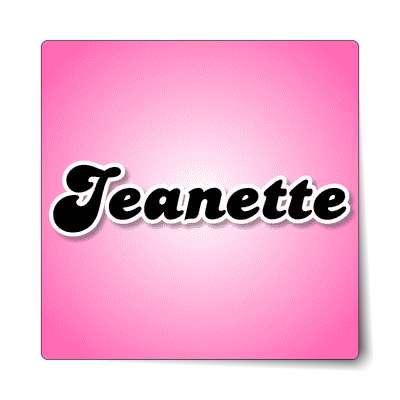 jeanette female name pink sticker