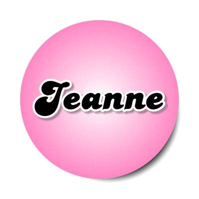 jeanne female name pink sticker