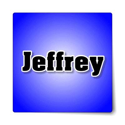 Jeffrey Male Name Blue Stickers, Magnet | Wacky Print