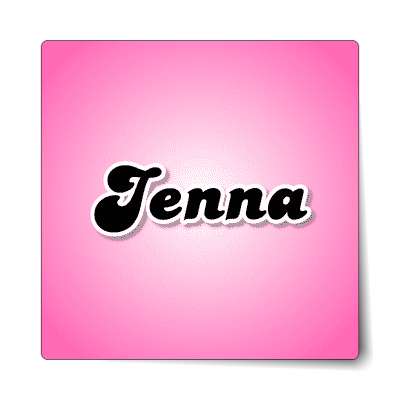 jenna female name pink sticker