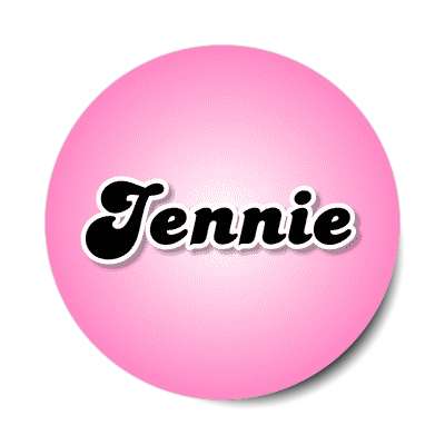 jennie female name pink sticker