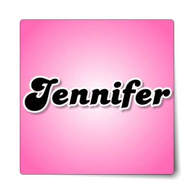jennifer female name pink sticker