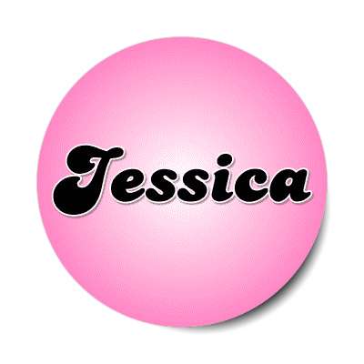 jessica female name pink sticker