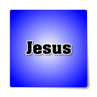 jesus male name blue sticker