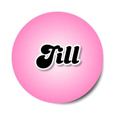 jill female name pink sticker
