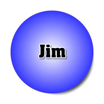 jim male name blue sticker