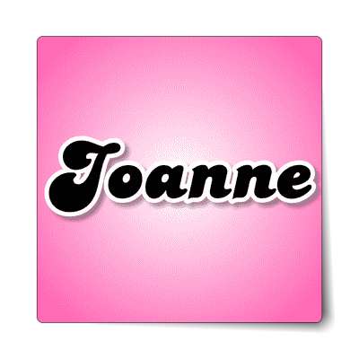 joanne female name pink sticker