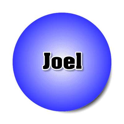 joel male name blue sticker