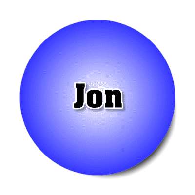 jon male name blue sticker