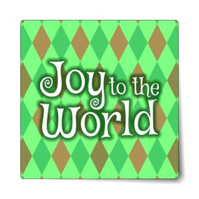 joy to the world red green pattern sticker