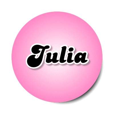 julia female name pink sticker