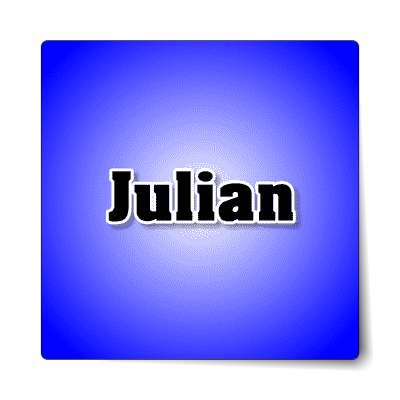 julian male name blue sticker