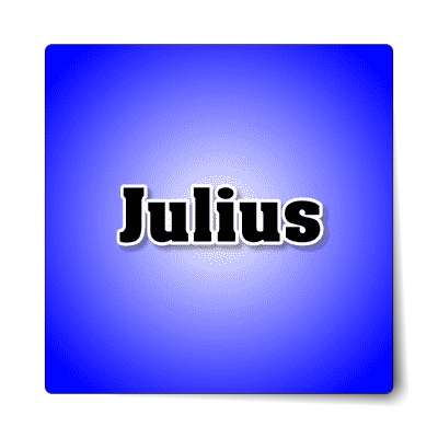 julius male name blue sticker