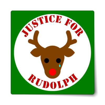 justice for rudolph border green stencil red sticker