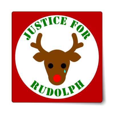 justice for rudolph border red stencil green sticker