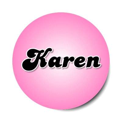 karen female name pink sticker