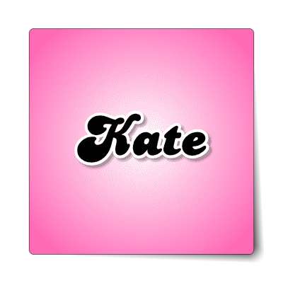 kate female name pink sticker