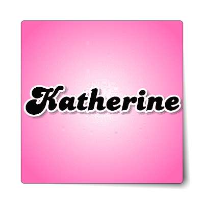katherine female name pink sticker