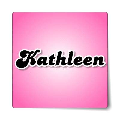 kathleen female name pink sticker