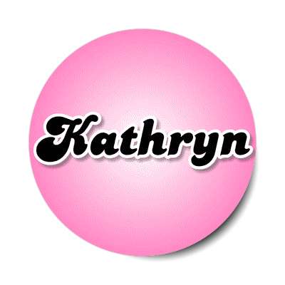 kathryn female name pink sticker