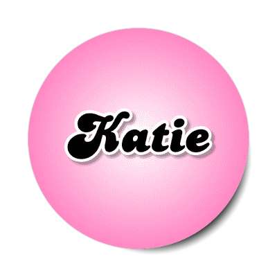 katie female name pink sticker
