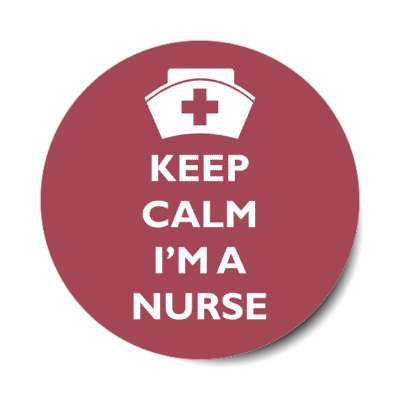 keep calm im a nurse plum stickers, magnet