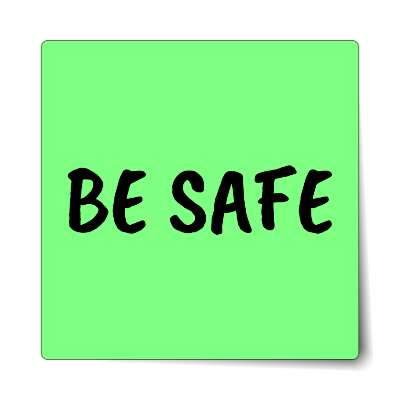 keep safe light green sticker
