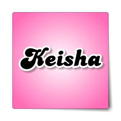 keisha female name pink sticker