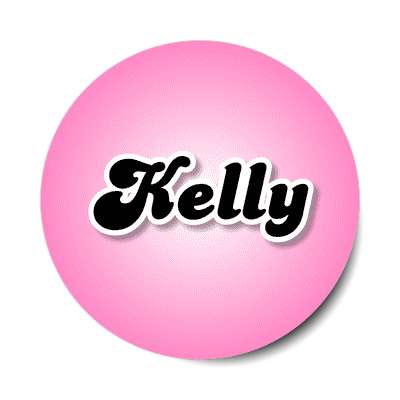 kelly female name pink sticker