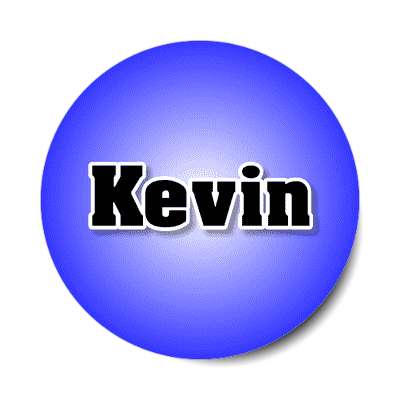kevin male name blue sticker