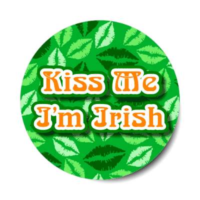 kiss me im irish lipstick green sticker