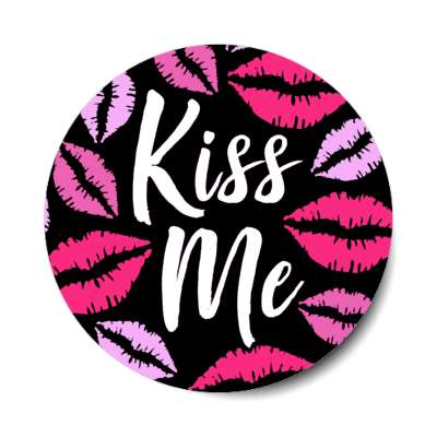 kiss me lipstick black sticker