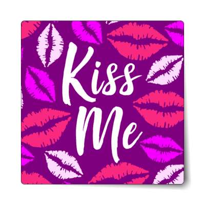 kiss me lipstick purple sticker