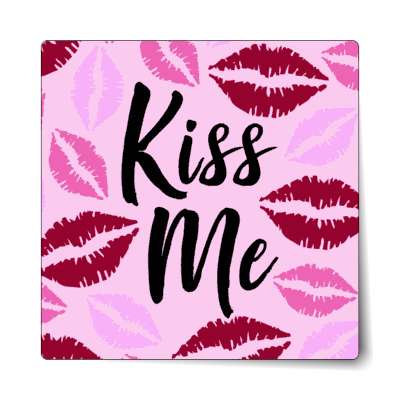 kiss me magenta lipstick sticker