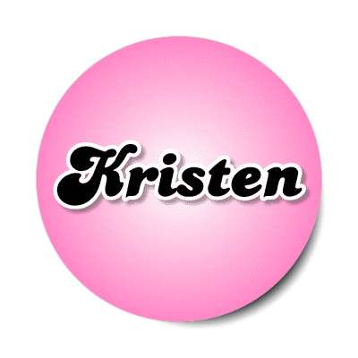 kristen female name pink sticker
