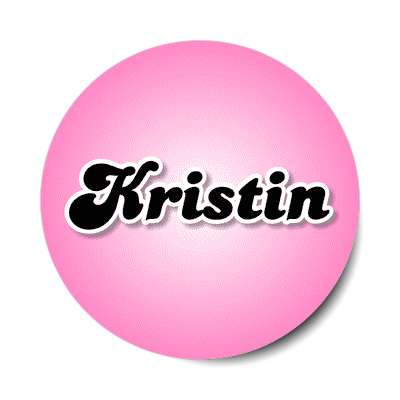 kristin female name pink sticker