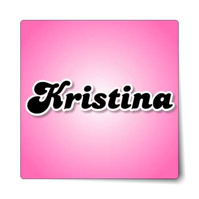 kristina female name pink sticker