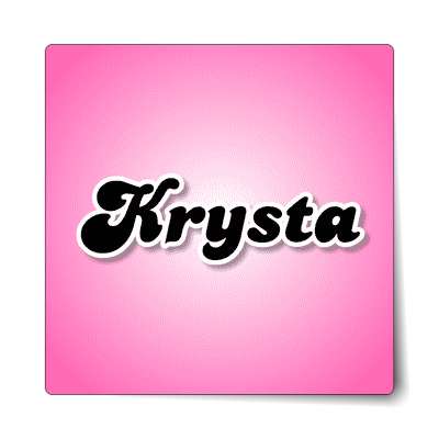 krysta female name pink sticker